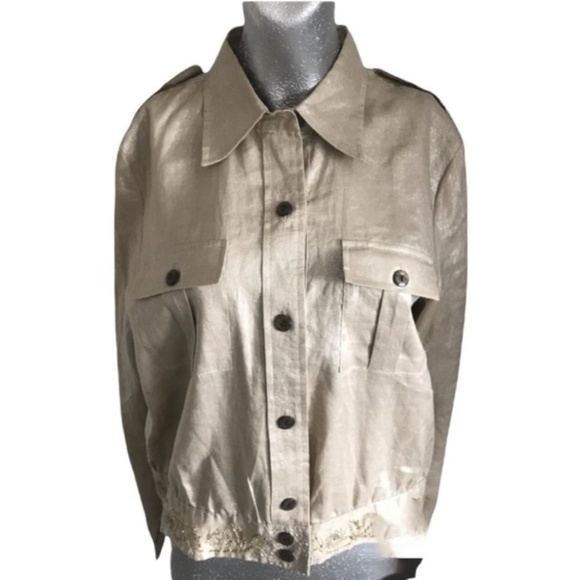 4/$20 Kula Kula Ramie neutral sand tan blouse jacket - Picture 1 of 10